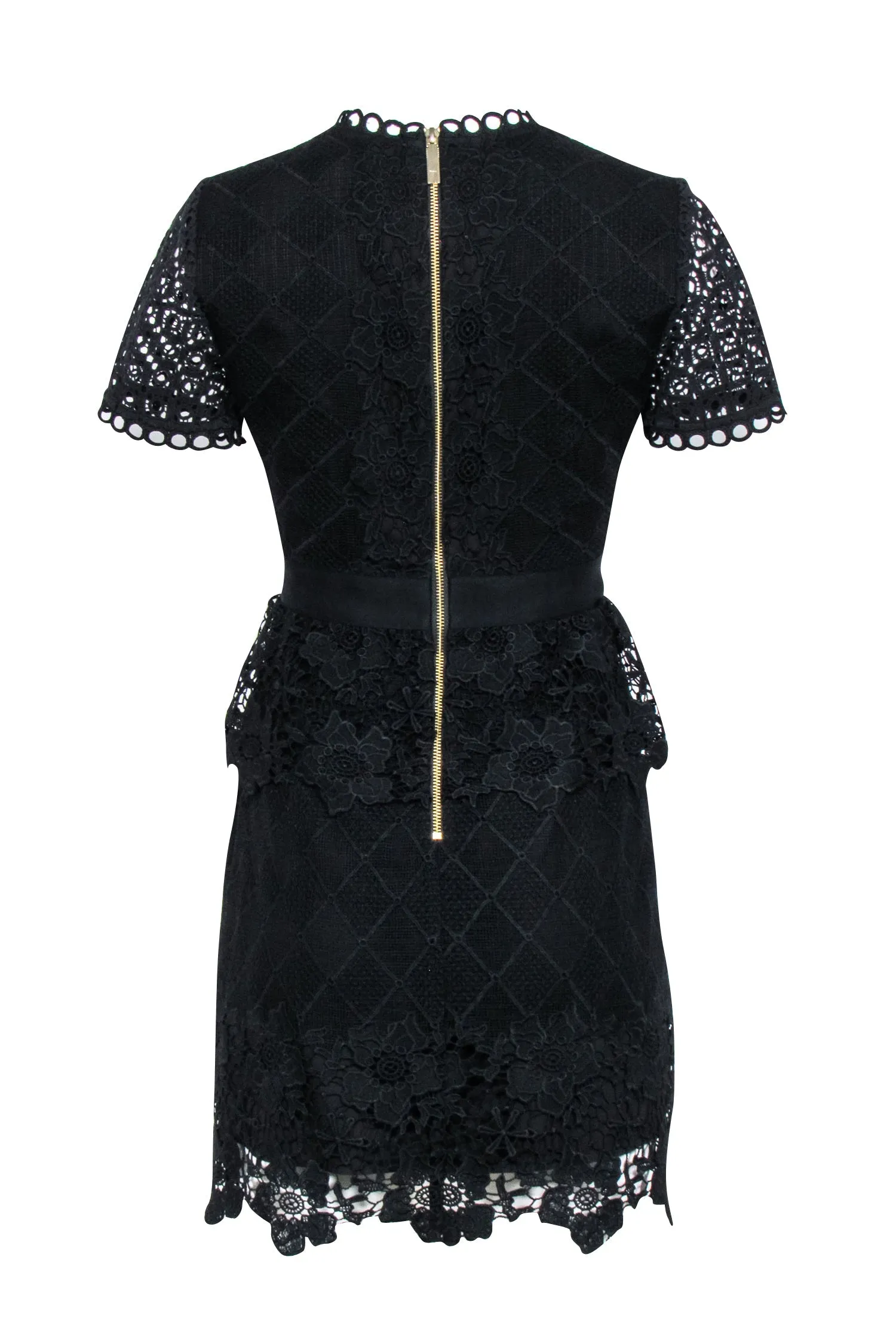 Ted Baker - Black Layered Lace Skater Dixa Dress Sz 4