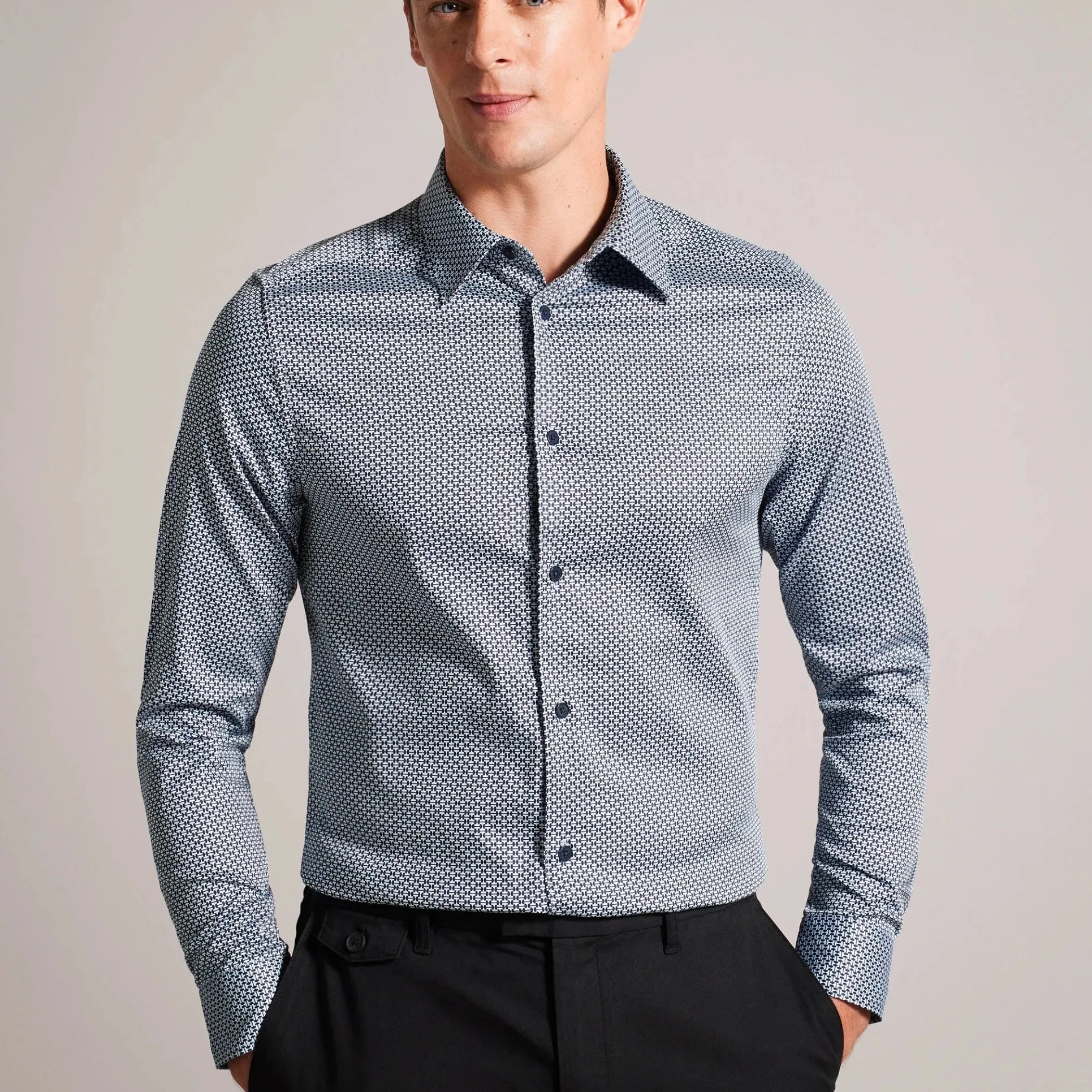 TED BAKER FAENZA GEOMETRIC SHIRT