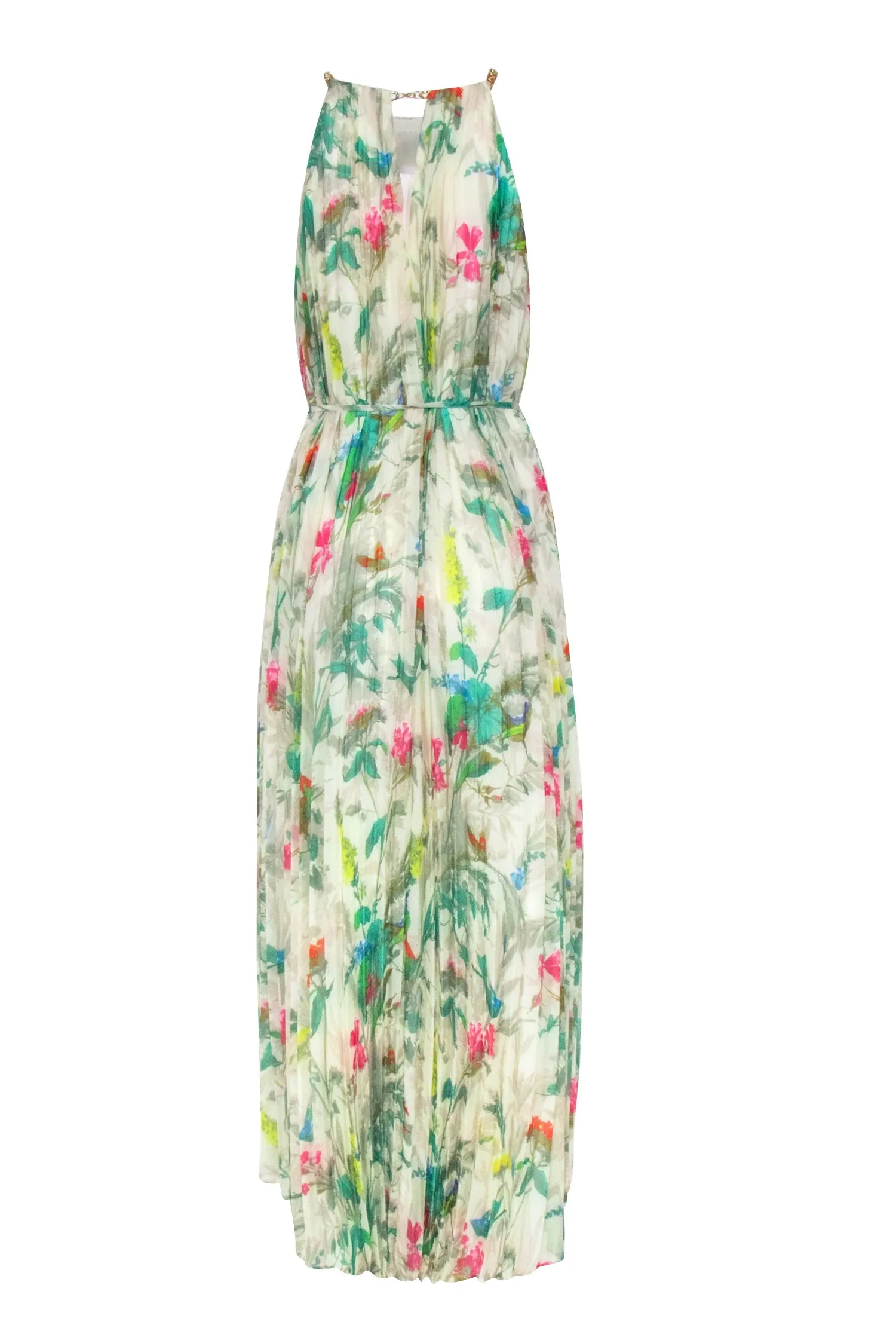 Ted Baker - Ivory w/ Multi Color Floral Print Pleated Dress Sz 6