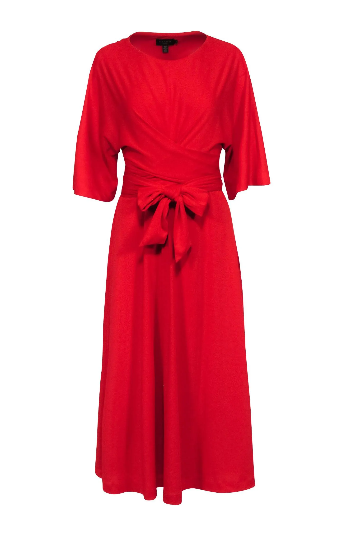 Ted Baker - Red Long Sleeve Open Back Dress Sz 10