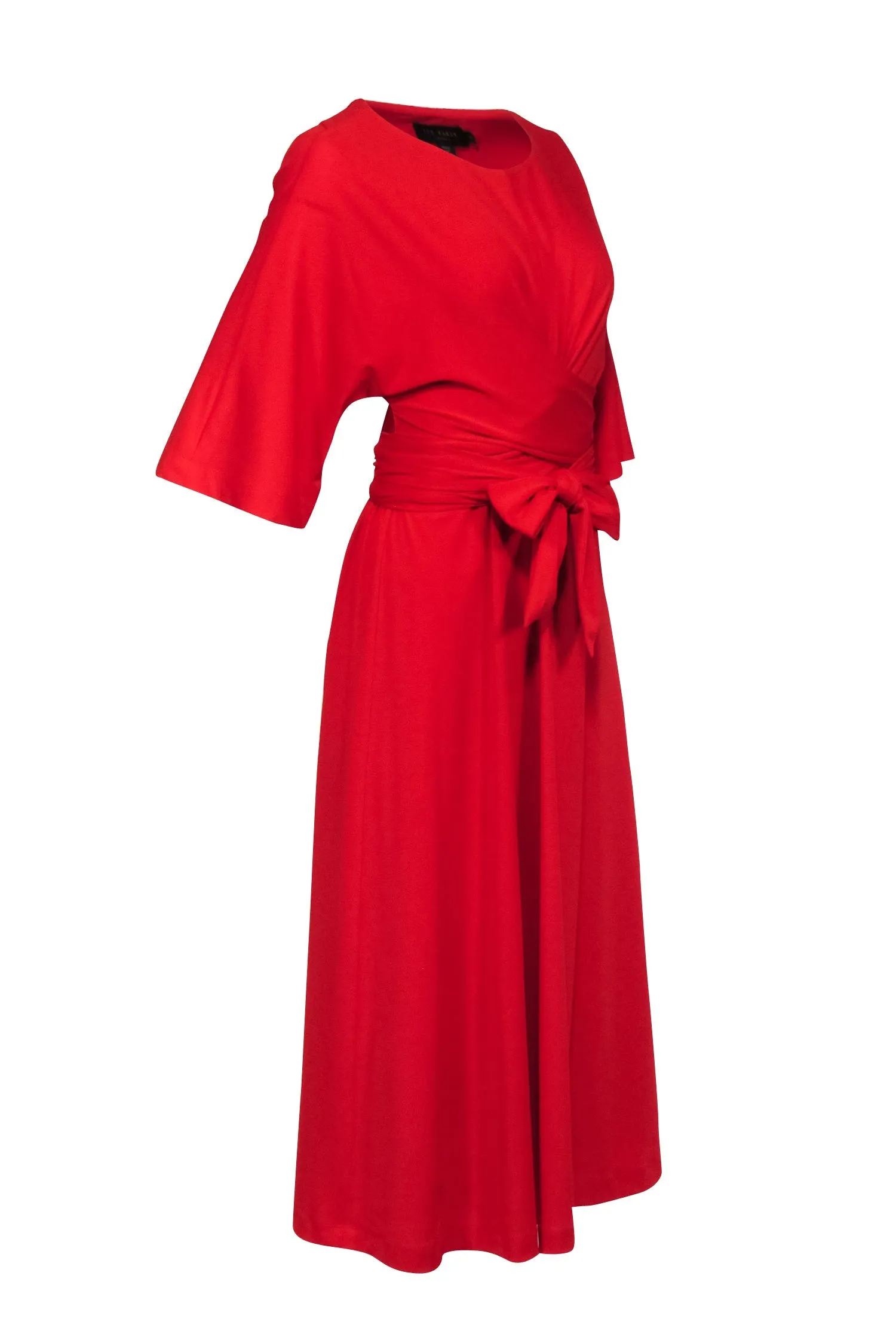 Ted Baker - Red Long Sleeve Open Back Dress Sz 10