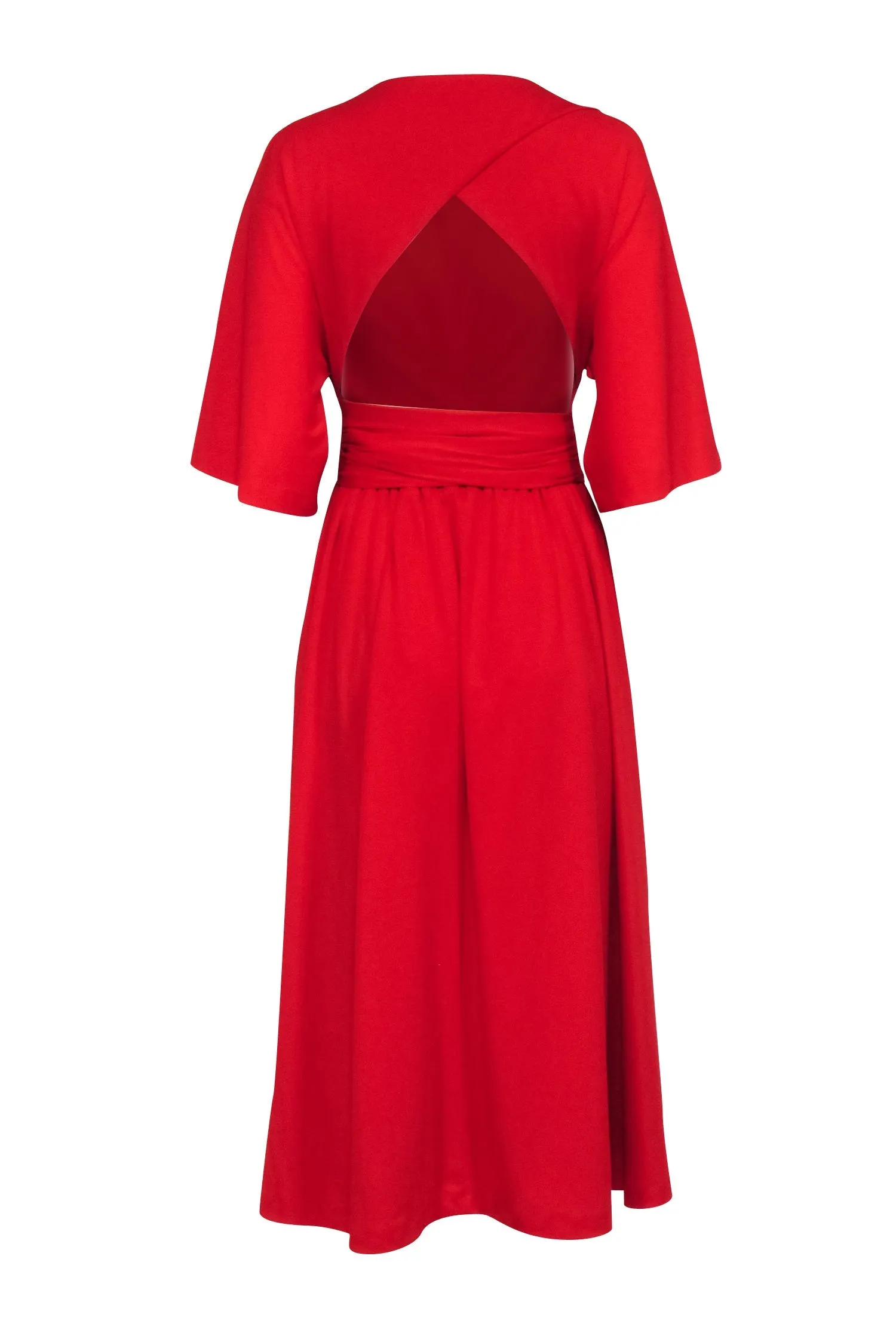 Ted Baker - Red Long Sleeve Open Back Dress Sz 10