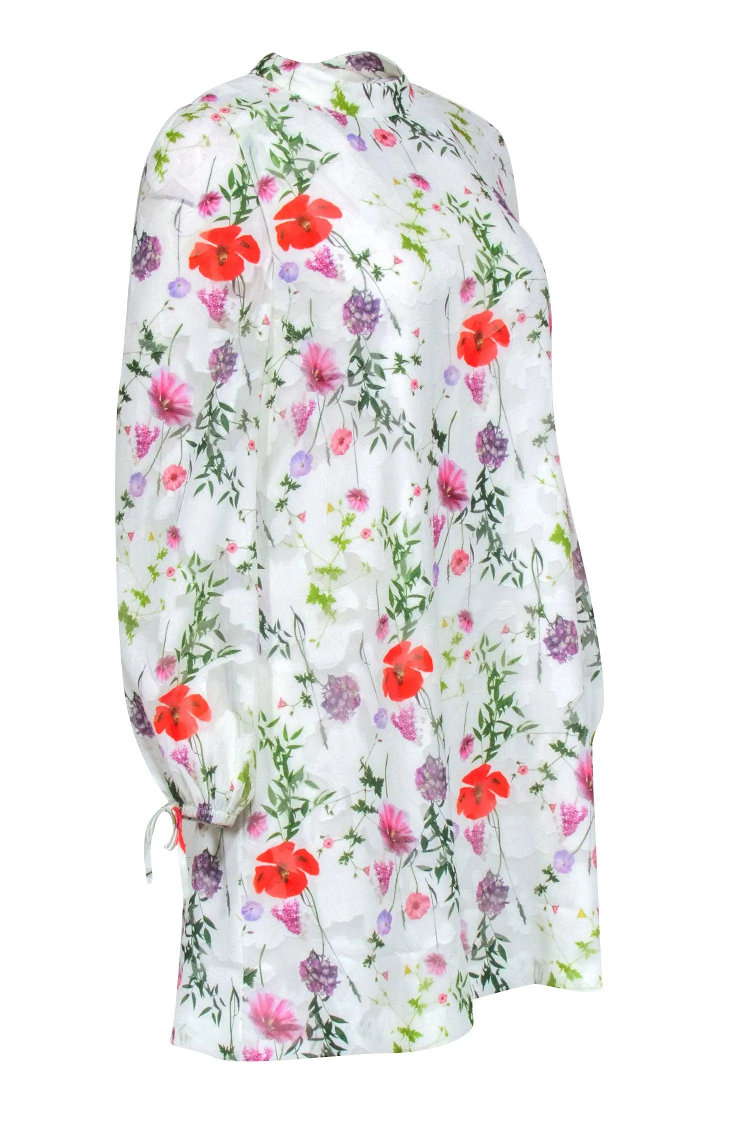 Ted Baker - White w/ Multi Color Floral Long Sleeve Dress Sz 6