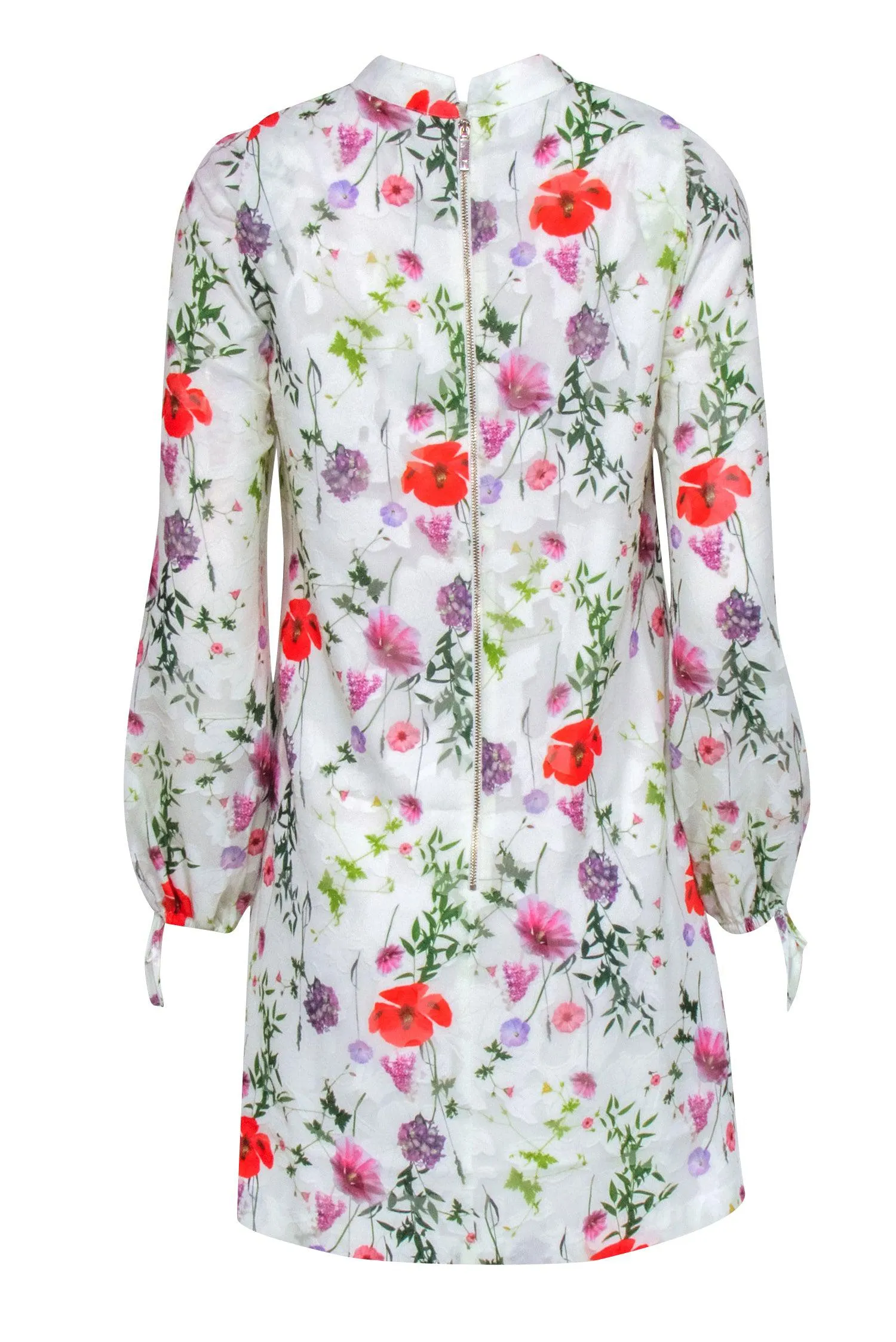 Ted Baker - White w/ Multi Color Floral Long Sleeve Dress Sz 6