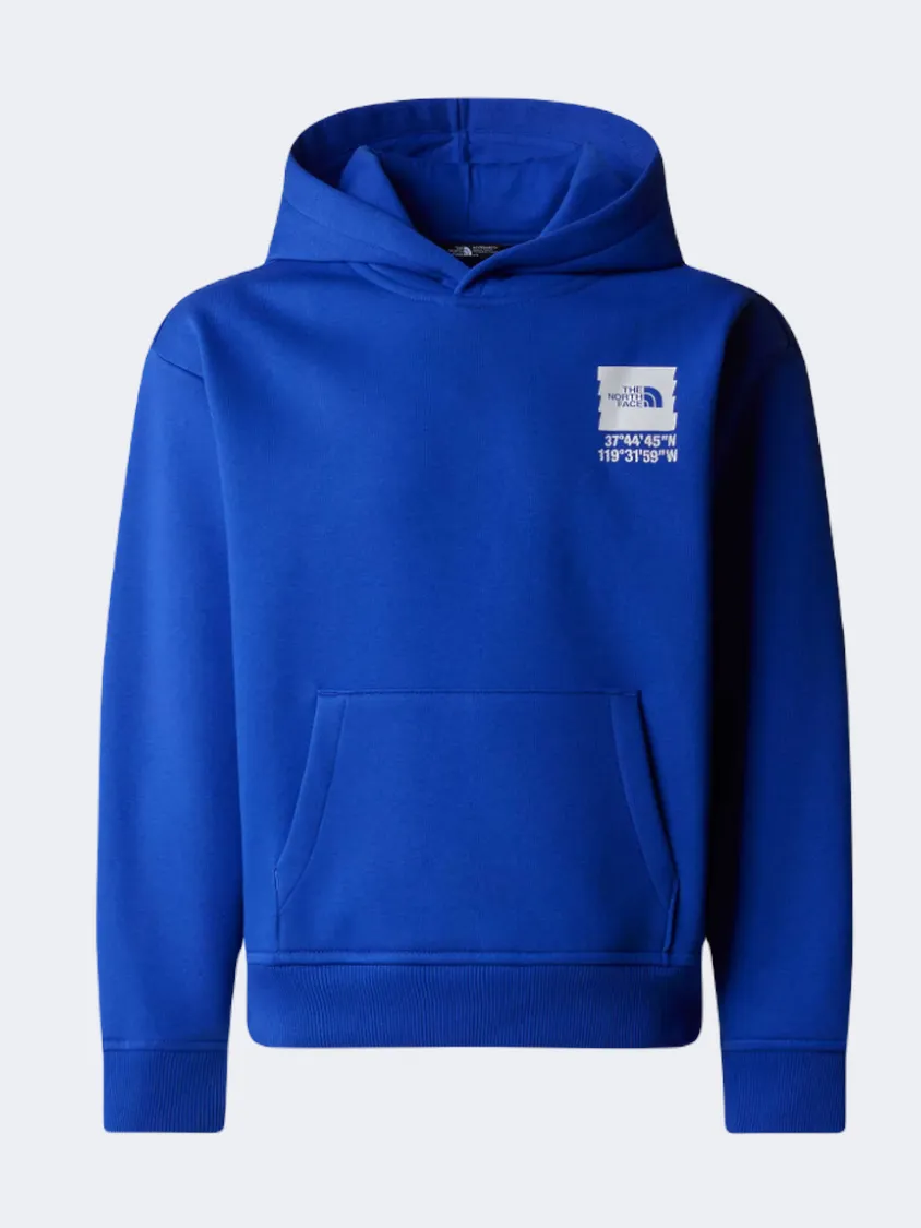 The North Face Coordinates Graphic Oversized Boys Lifestyle Hoody Blue