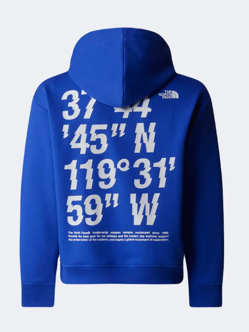 The North Face Coordinates Graphic Oversized Boys Lifestyle Hoody Blue