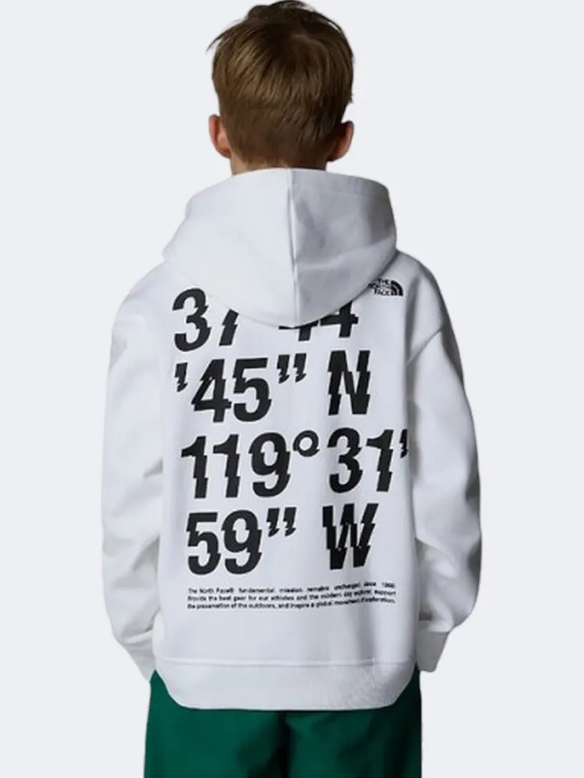 The North Face Coordinates Graphic Oversized Boys Lifestyle Hoody White/Black