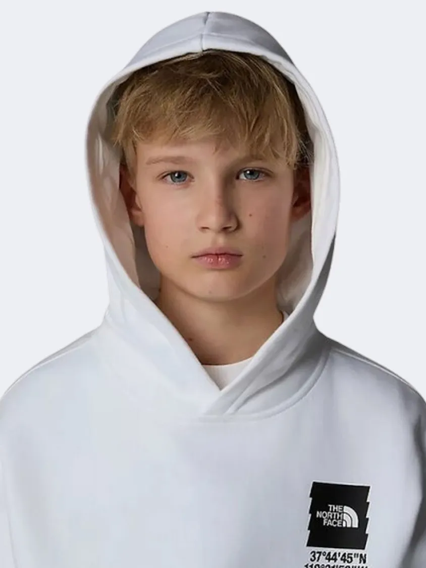 The North Face Coordinates Graphic Oversized Boys Lifestyle Hoody White/Black