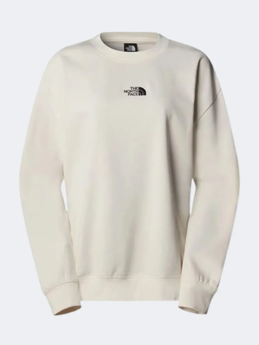 The North Face Essential Oversized Women Lifestyle Sweatshirt White Dune