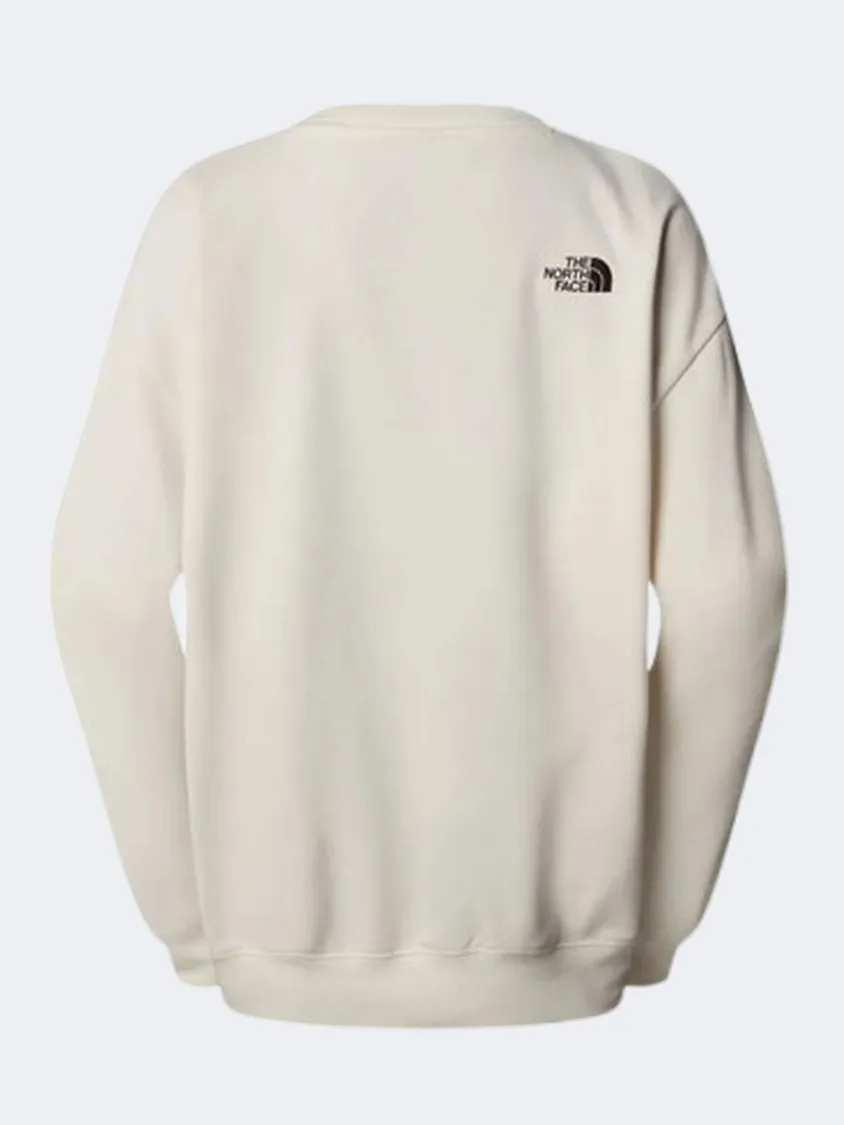 The North Face Essential Oversized Women Lifestyle Sweatshirt White Dune