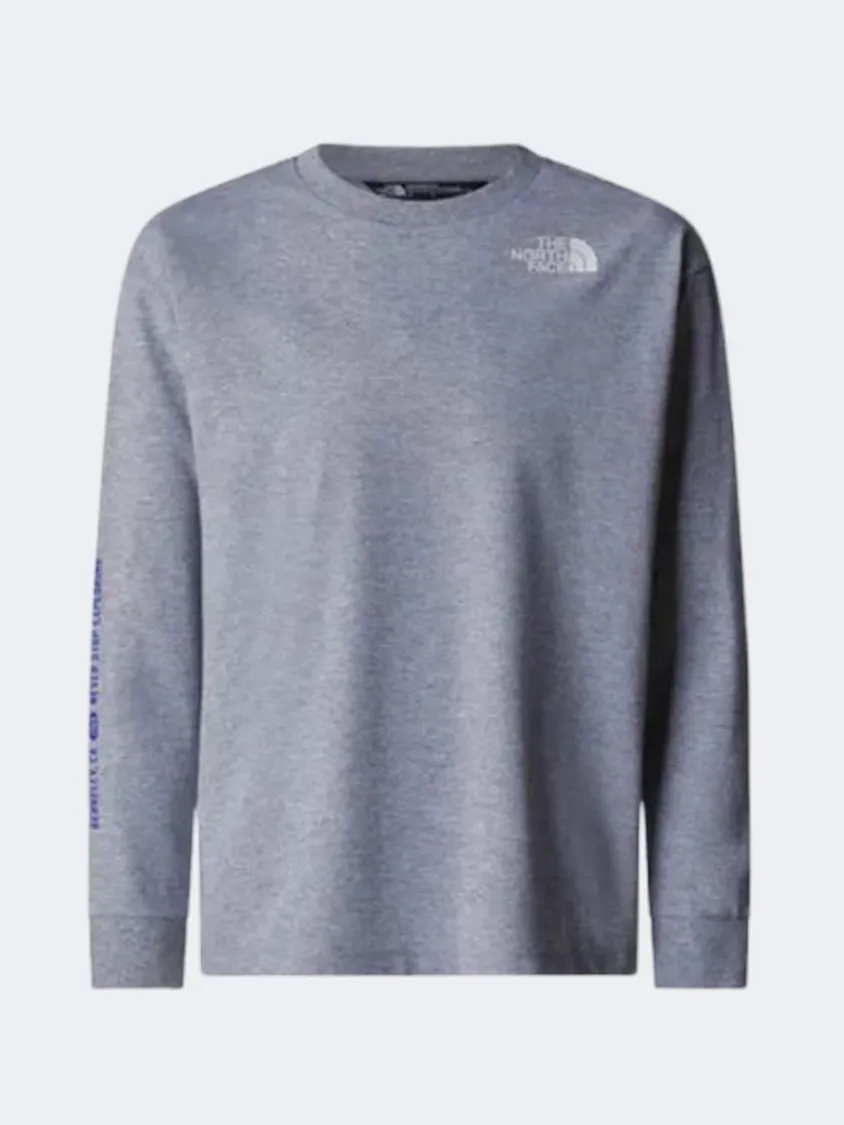 The North Face Varsity Graphic Oversized Kids Lifestyle Long Sleeve Grey