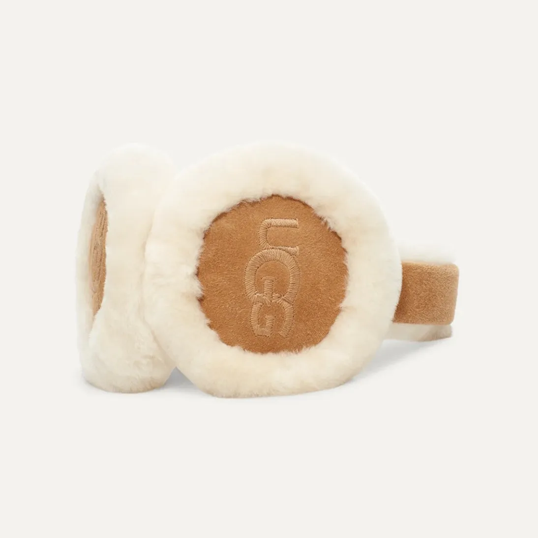 UGG Sheepskin Embroidery Earmuff Chestnut