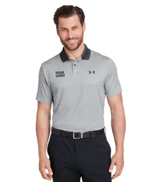 Under Armour Men's 3.0 Printed Performance Custom Polos, White/ Grey