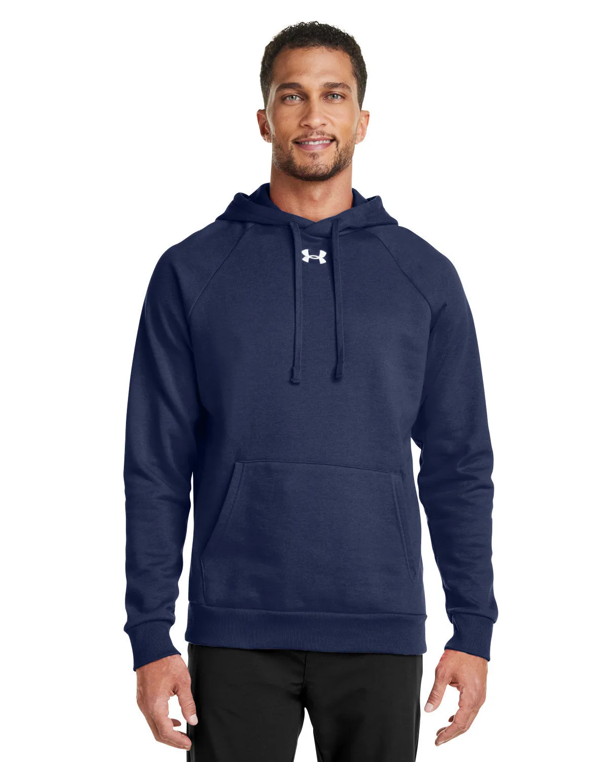 Under Armour Mens Rival Fleece Hooded Custom Sweatshirts, Medium Navy