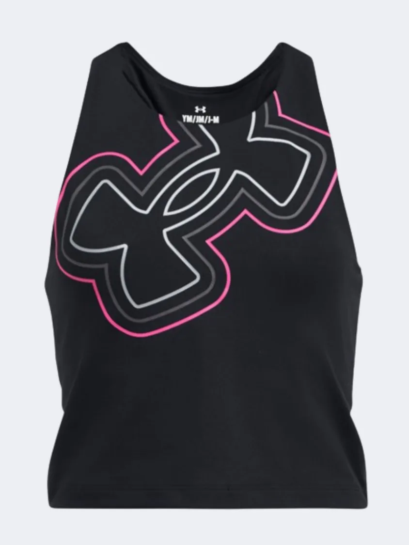 Under Armour Motion Branded Girls Training Tank Black/Pink