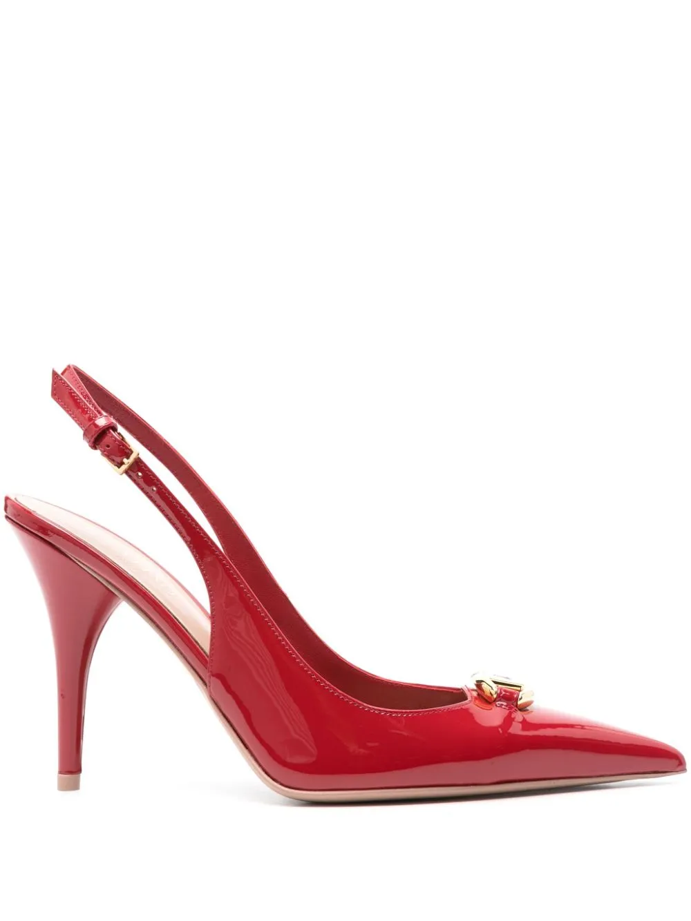 Valentino Garavani 100mm VLogo leather pumps - Red