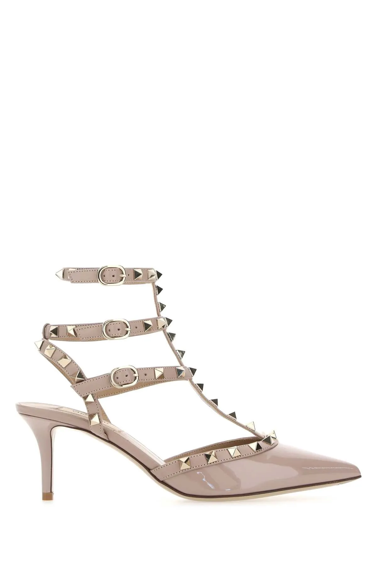 Valentino Garavani Antiqued Pink Leather Rockstud Pumps