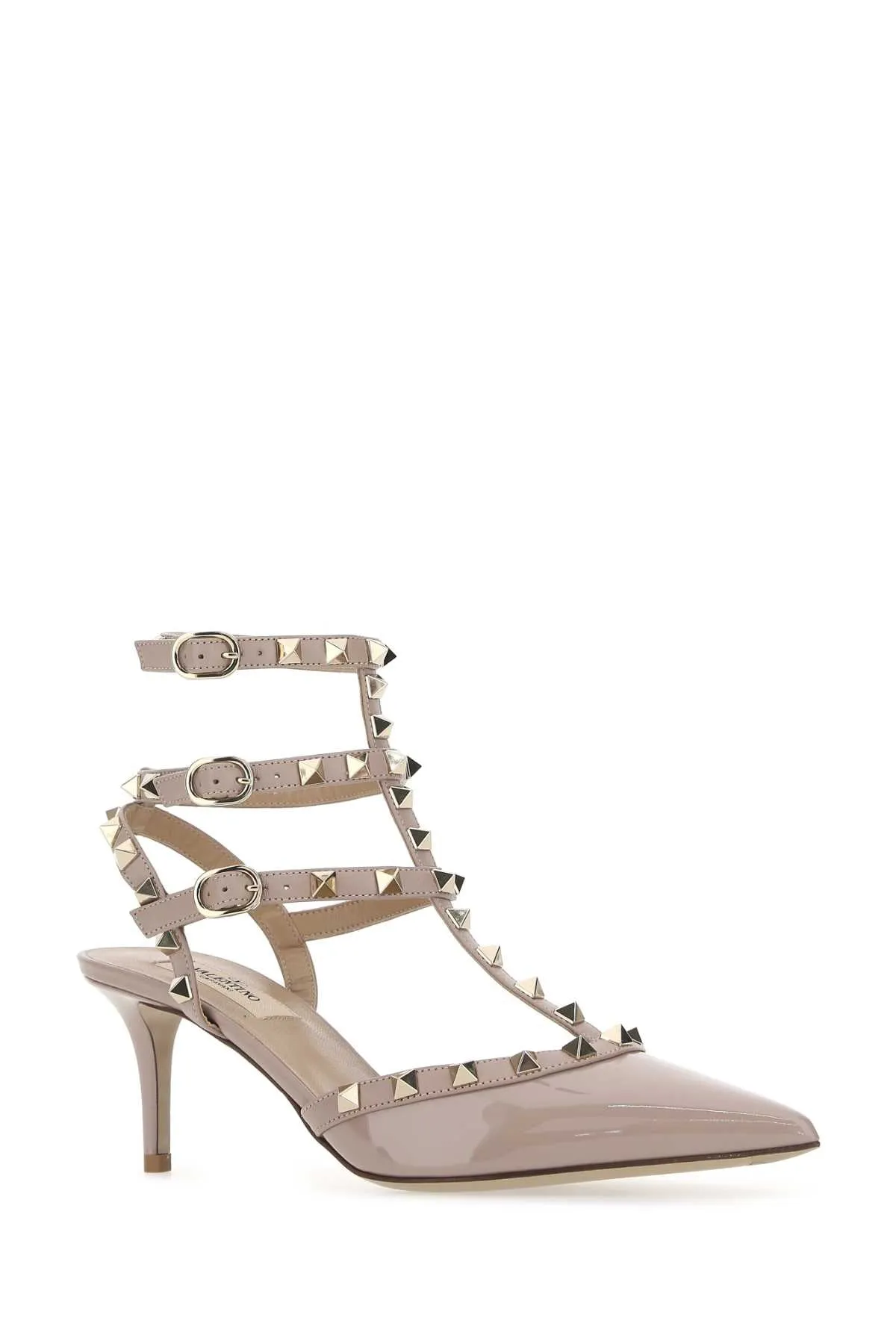 Valentino Garavani Antiqued Pink Leather Rockstud Pumps