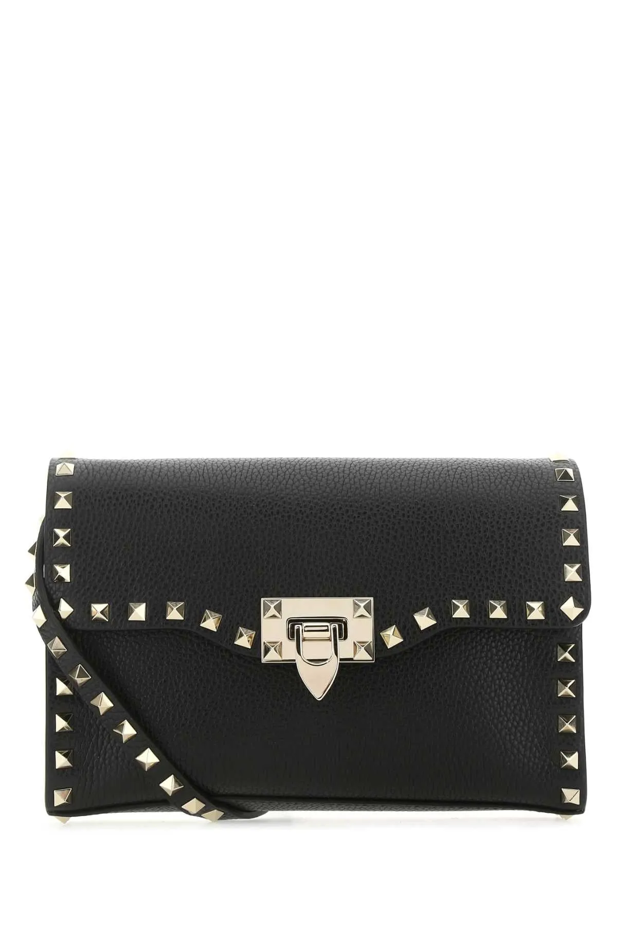 Valentino Garavani Black Leather Small Rockstud Crossbody Bag