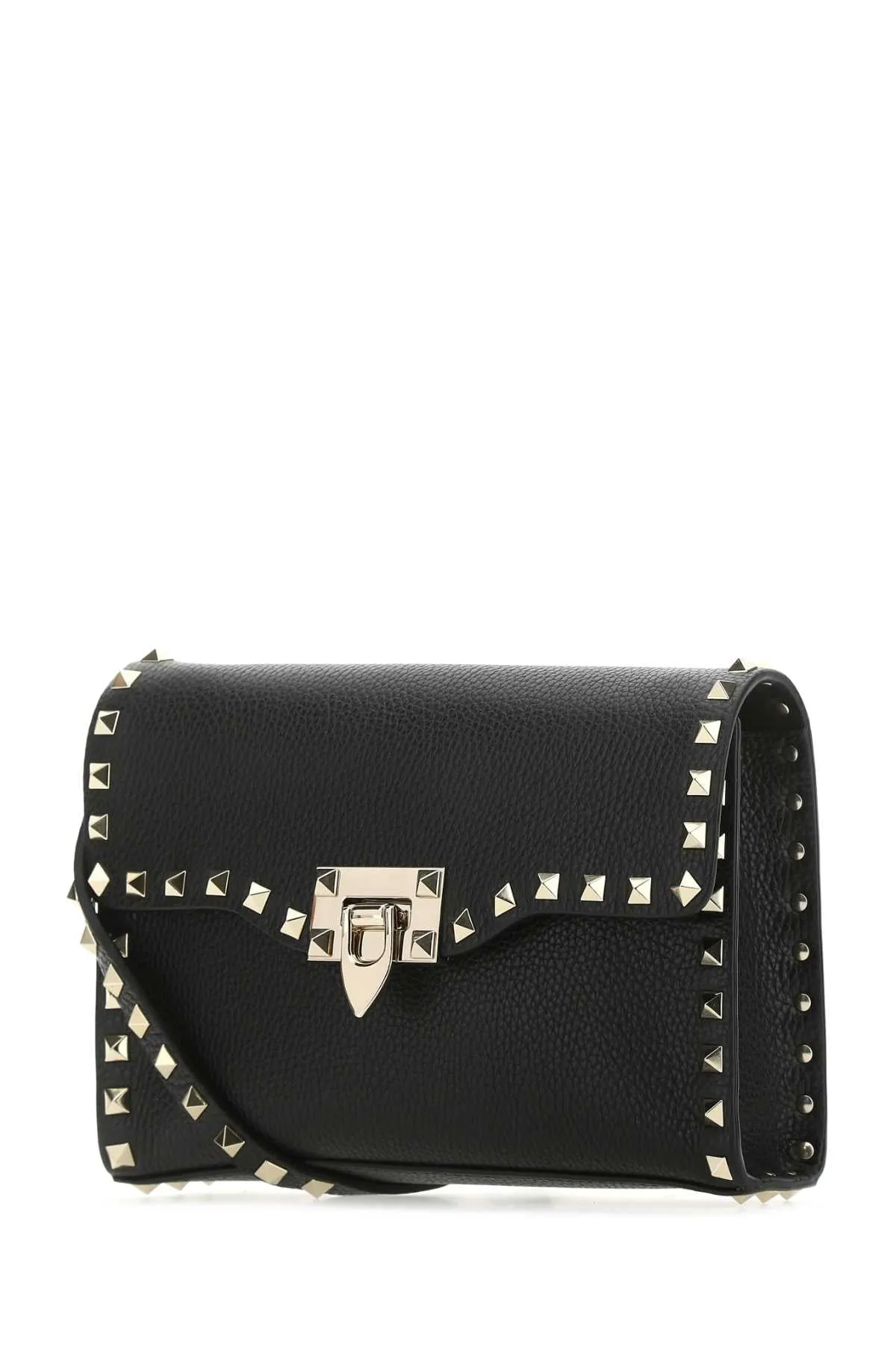 Valentino Garavani Black Leather Small Rockstud Crossbody Bag