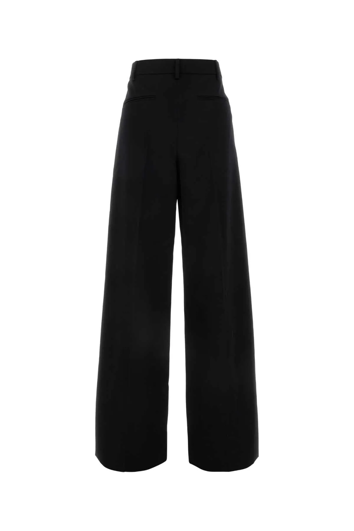 Valentino Garavani Black Wool Wide Leg Pant