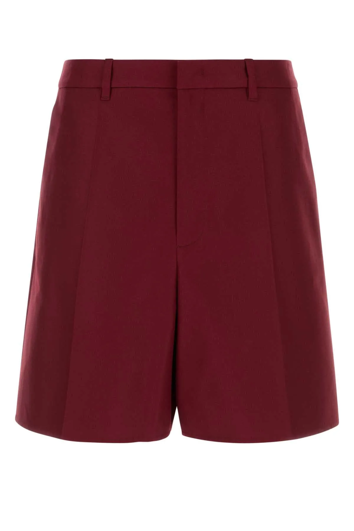 Valentino Garavani Burgundy Cotton Bermuda Shorts