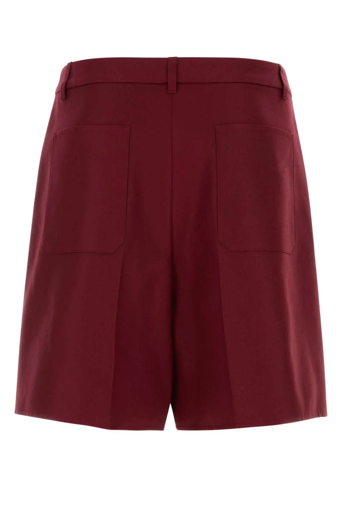 Valentino Garavani Burgundy Cotton Bermuda Shorts