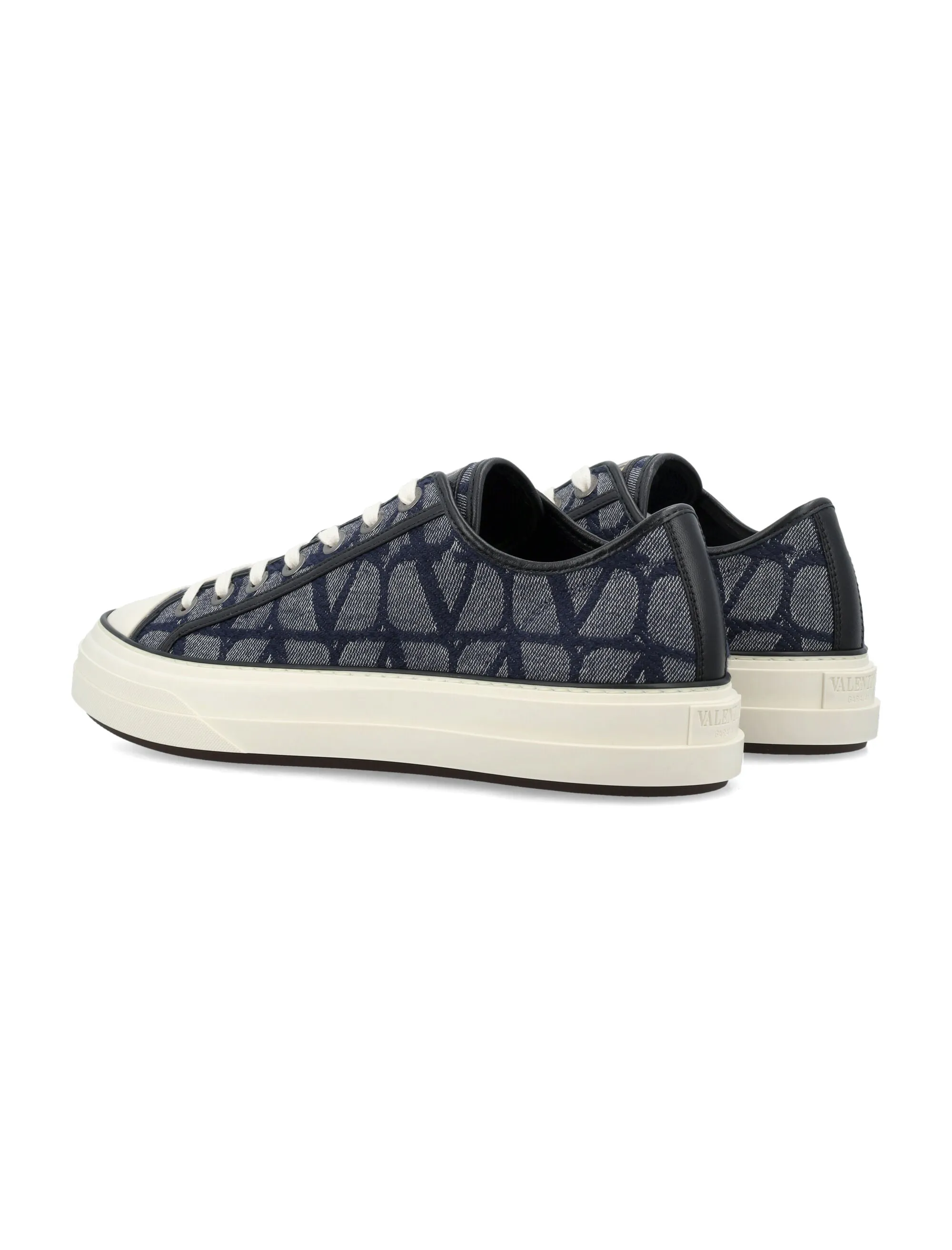 VALENTINO GARAVANI Iconic Denim Canvas Sneakers with Monogram