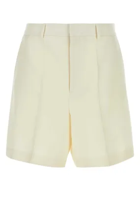 Valentino Garavani Ivory Wool Blend Bermuda Shorts