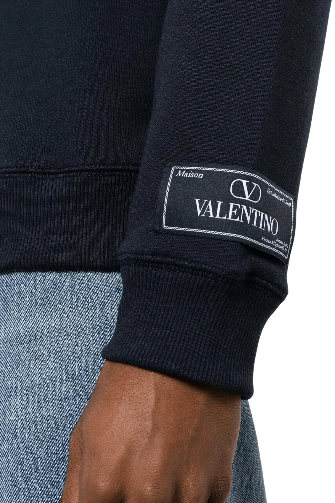 Valentino Garavani logo-patch cotton sweatshirt