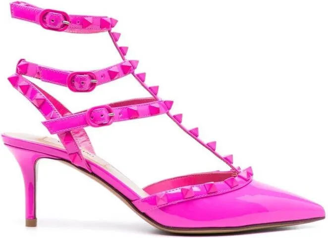 Valentino Garavani Rockstud patent-leather pumps Pink