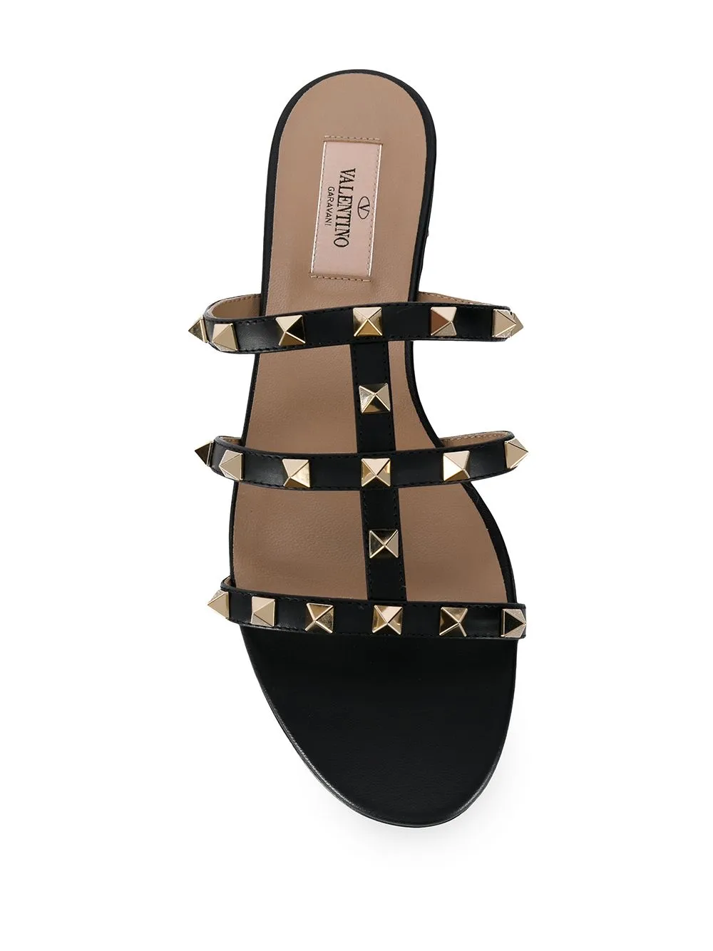 VALENTINO GARAVANI Studded Elegance Leather Flat Sandals