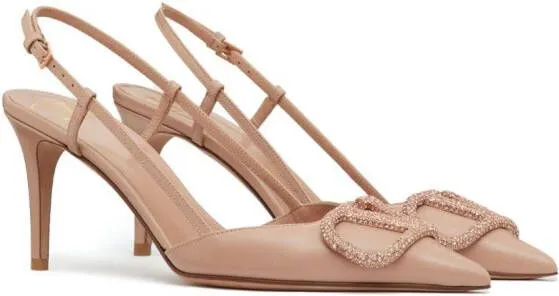 Valentino Garavani VLogo Signature 80mm slingback pumps Neutrals