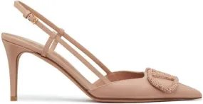 Valentino Garavani VLogo Signature 80mm slingback pumps Neutrals