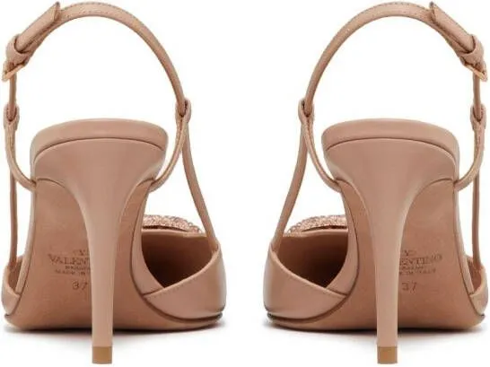 Valentino Garavani VLogo Signature 80mm slingback pumps Neutrals