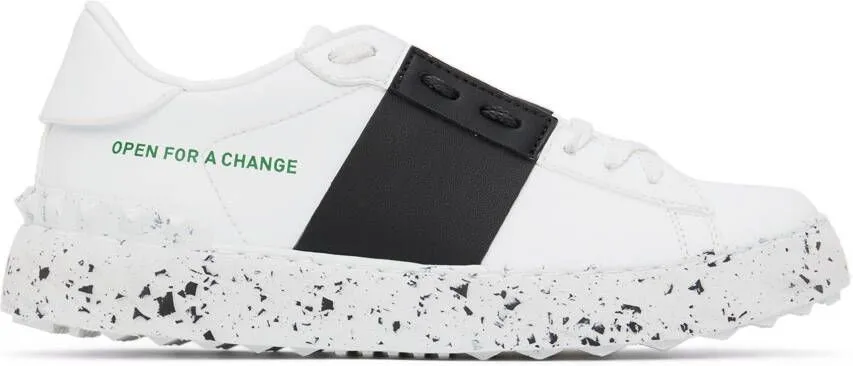 Valentino Garavani White & Black Open For A Change Sneakers