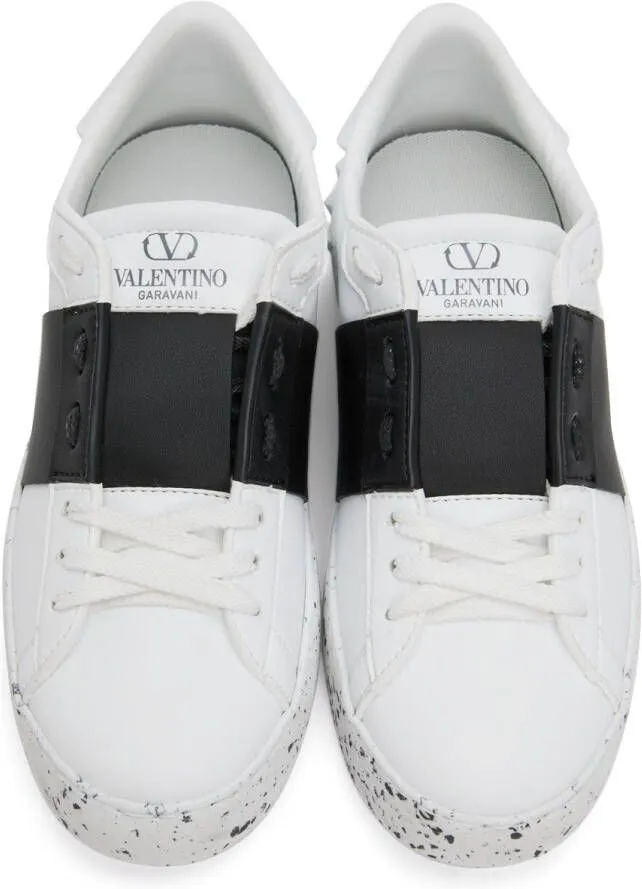 Valentino Garavani White & Black Open For A Change Sneakers