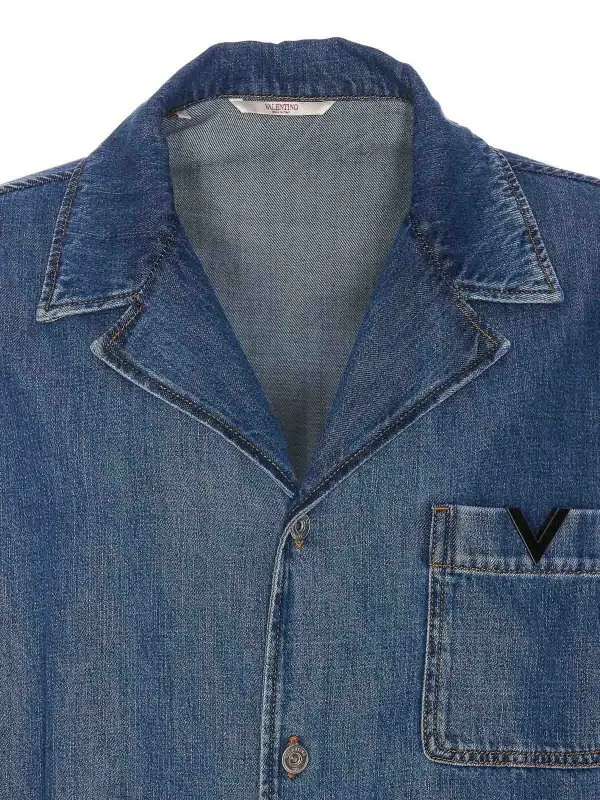 Valentino V Detail Denim Shirt