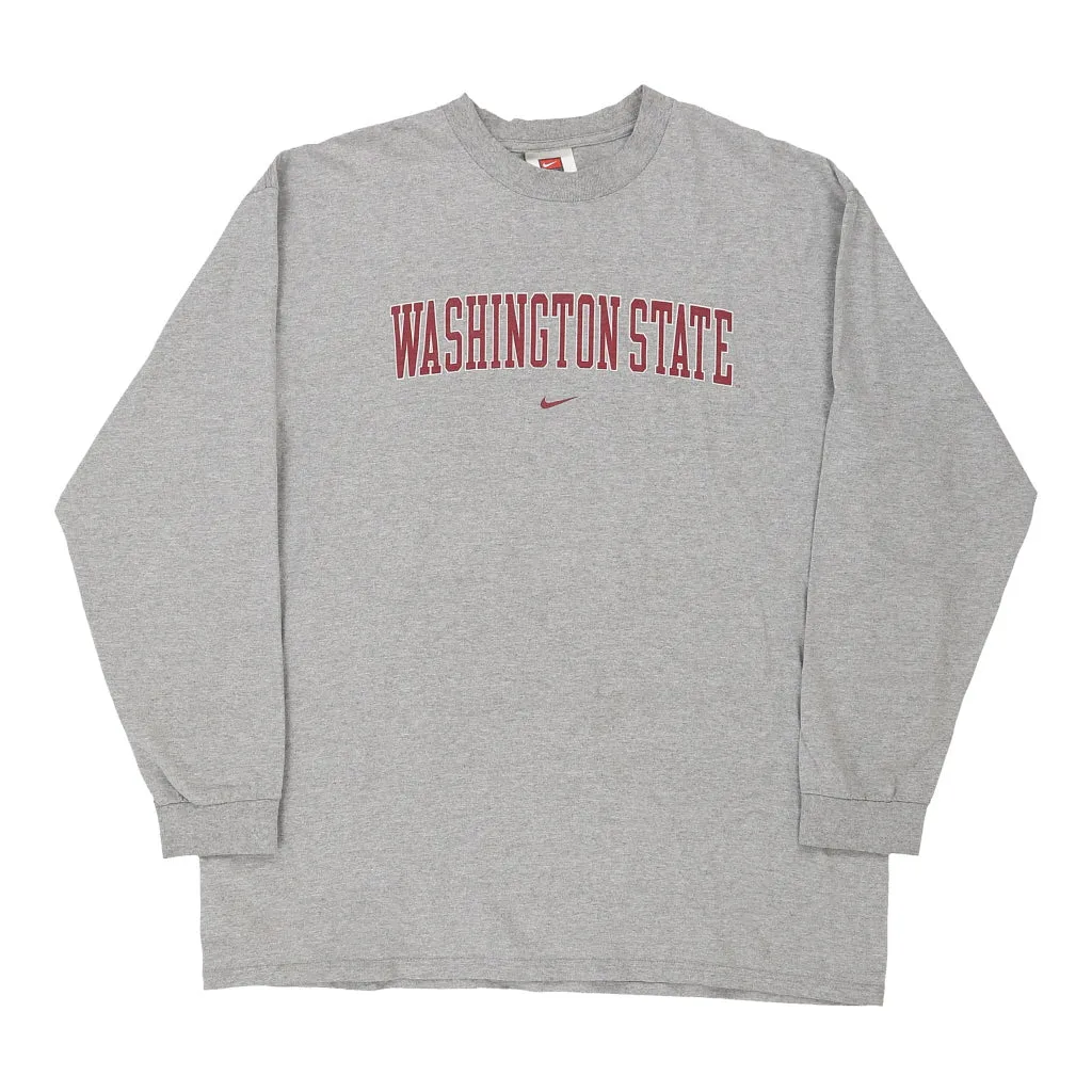 Washington State Nike College Long Sleeve T-Shirt - XL Grey Cotton