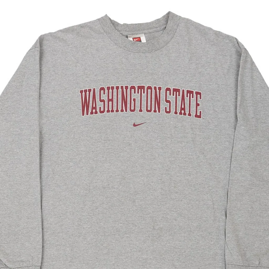 Washington State Nike College Long Sleeve T-Shirt - XL Grey Cotton