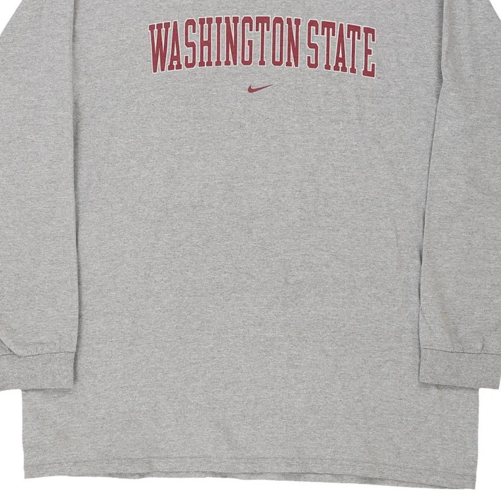 Washington State Nike College Long Sleeve T-Shirt - XL Grey Cotton