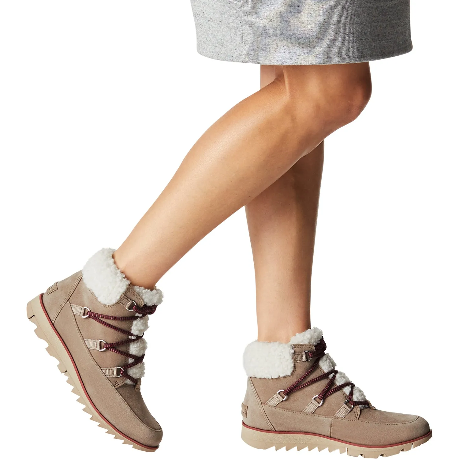 Women's Sorel Harlow Lace Cozy Omega Taupe Suede