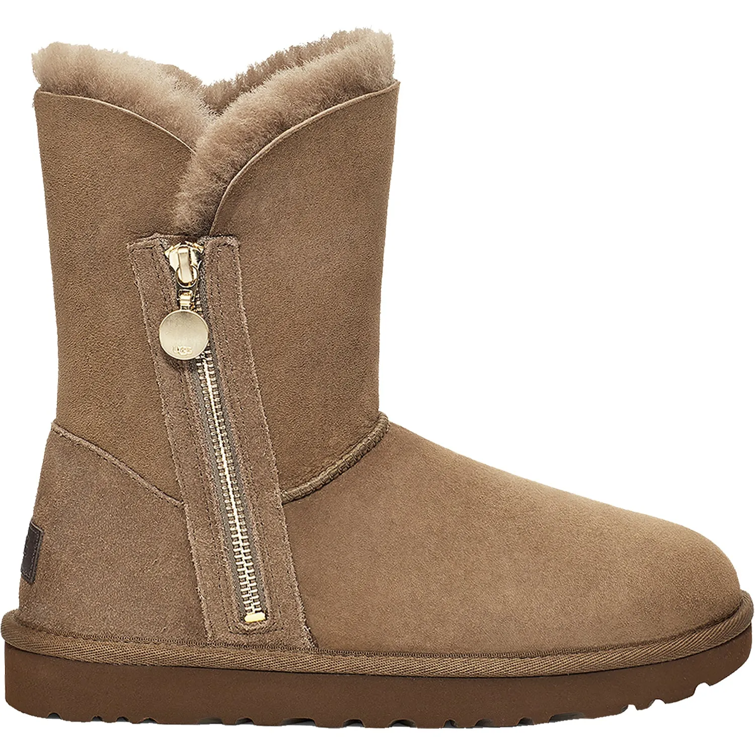 Women's UGG Bailey Zip Short Hickory Sheepskin